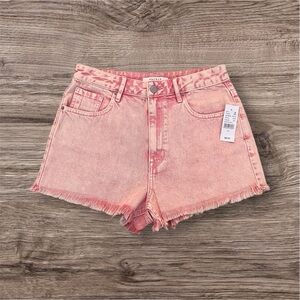 PacSun Pink High-Rise Frayed Hem Denim Shorts | NWT | Size 27